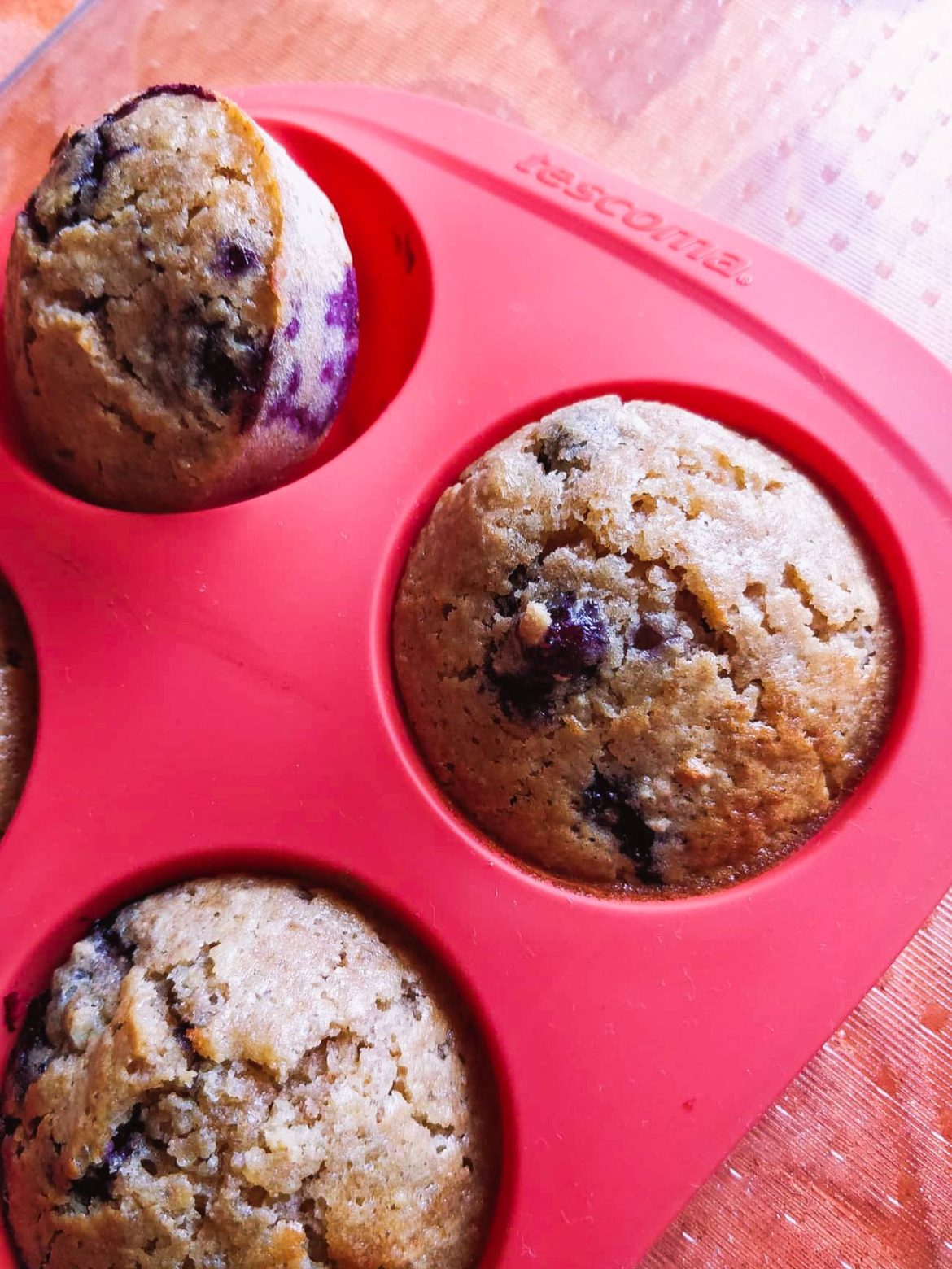 Muffins de aveia e mirtilos